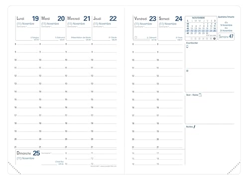 Agenda Quo Vadis 2026 Randonnée Semainier Planning Français Club Bleu Clair 13 Mois 9x12,5 cm Papier Clairefontaine Fabrication Française
