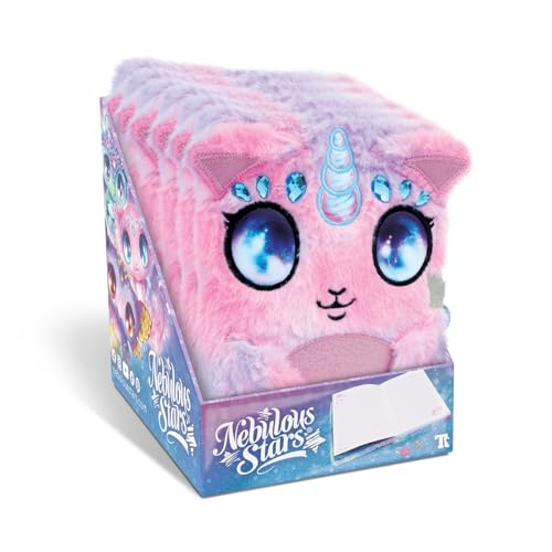 Nebulous Stars Stella - Journal Intime Peluche Rose/Lilas avec Cadenas Cœur, Licorne Adorable