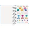 Agenda Scolaire 2025-2026 A6 (12x17 cm) - Page par Jour, Bilingue Espagnol/Anglais, Spirale Double, Élastique, Couverture Rigide, Autocollants - COLOUR VIBES Bleu