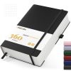 Smarpau Carnet de Notes A5 à Carreaux - Couverture Rigide en Cuir PU, 360 Pages, 100 g/m², Idéal pour Travail, Études et Voyages