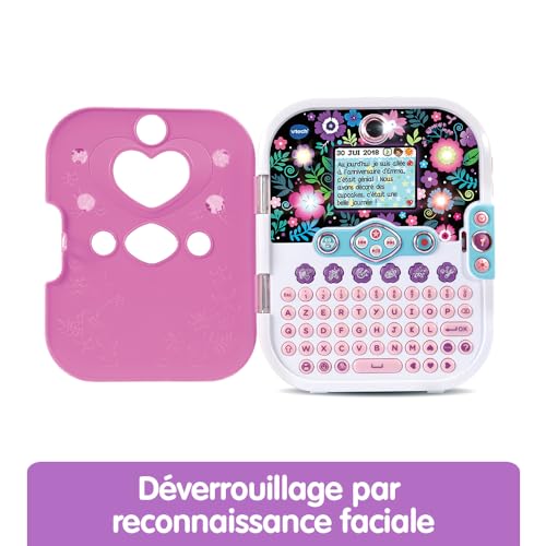 VTech KidiSecrets Selfie Music 2.0 Rose : Journal Intime Électronique 8-en-1 avec Reconnaissance Faciale et Appareil Photo - Cadeau Enfant 6-12 Ans