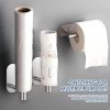 Porte Rouleau Papier Toilette Autocollant Acier Inoxydable Frein Dérouler Argenté