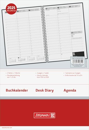 BRUNNEN Agenda 2025 A4 Hebdomadaire - Planning Clair et Fonctionnel