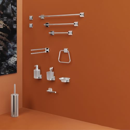 Gedy Tonga Porte-Rouleau WC Adhésif Inox Chromé - Installation Facile Sans Perçage