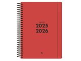 Agenda Scolaire Liderpapel 25-26 Rouge A5 Bilingue - Organisation Quotidienne Optimale