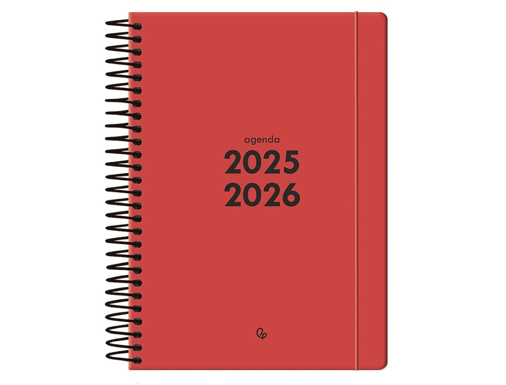 Agenda Scolaire Liderpapel 25-26 Rouge A5 Bilingue - Organisation Quotidienne Optimale