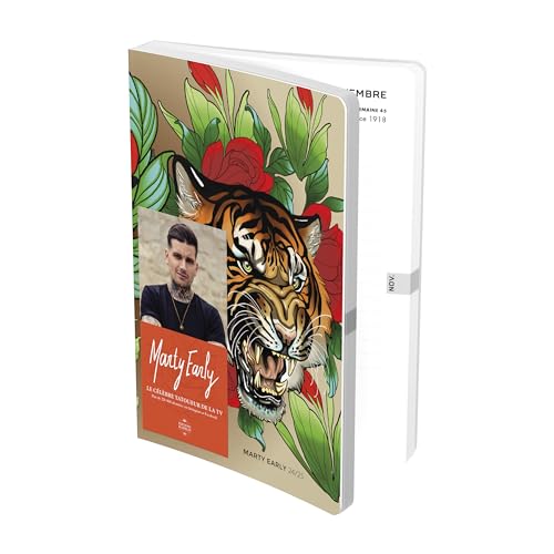 Agenda Scolaire 2024-2025 MARTY EARLY Tatouage - Journalier 12x17cm, Couverture Semi-Rigide