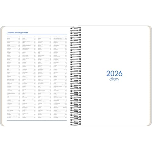 Q Kalon Agenda 2026 A5 : 1 Jour par Page, Multilingue (FR, ANG, ESP, ALL), Reliure Anneaux, Design Protecteur