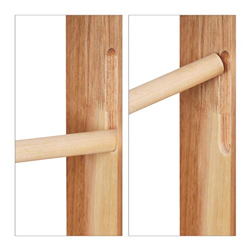 Relaxdays Porte-Papier Toilette en Bois de Noyer - Montage Mural ou sur Pieds - Rangement pour Rouleaux de Rechange - Style Naturel