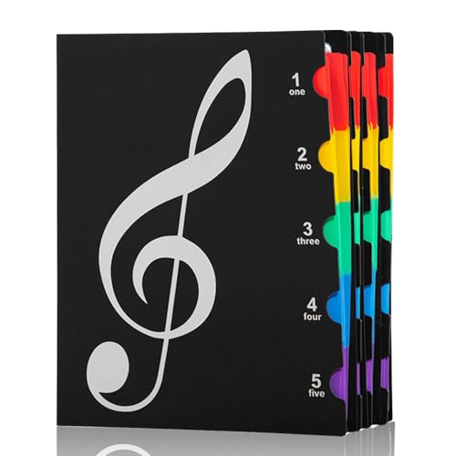 Classeur Noir A4 40 Poches pour Partitions Musicales - Idéal Concert et Chorale