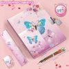 Journal Intime Fille Secret Papillon avec Cadenas - Set Papeterie Complet pour Enfants 6-10 Ans