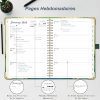 Gumiho Agenda Semainier 2026 A5 Spirale - Planner Annuel Janvier-Décembre 2026 avec Stylo, Règle et Autocollants - Bleu