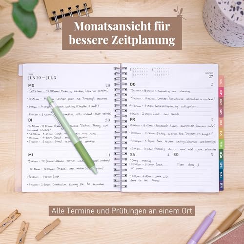 Rileys Agenda 2026-2027 : Planificateur Journalier, Hebdomadaire et Mensuel - Format 20x15 cm, Bleu Typographique - Organisation Optimale pour l'Année Scolaire et Professionnelle