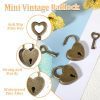 JJUNW Lot de 2 Cadenas Cœur Vintage avec Clé - Idéal pour Boîtes à Bijoux et Agendas