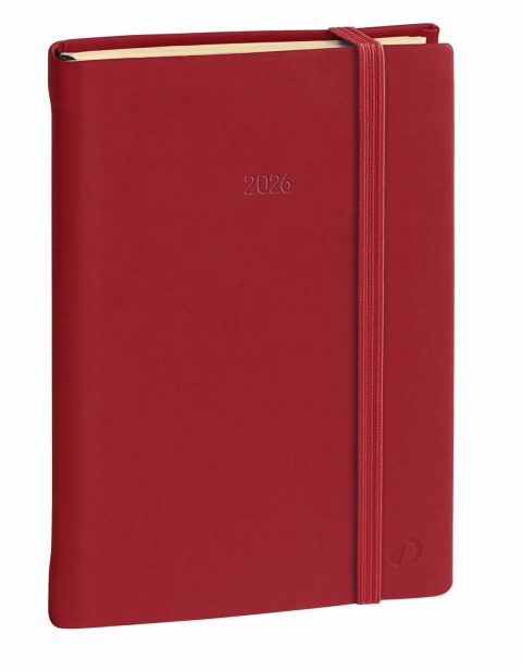 Agenda Journalier Quo Vadis Prestige 2026 - Format Pocket 8,5x13 cm, Rouge