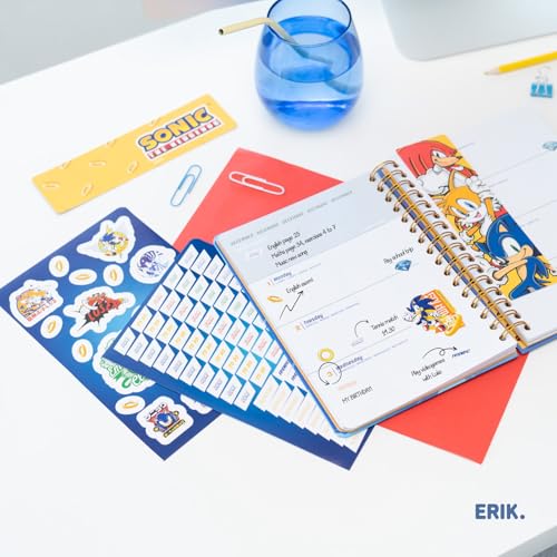 Agenda Scolaire Semainier 2025-2026 Sonic A5 - Organisation et Motivation pour Collégiens et Lycéens