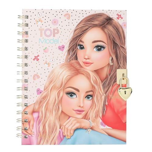 TOPModel - Journal Intime Rose avec Cadenas Cœur, Bracelet Inclus, Idéal pour Enfants et Adolescents