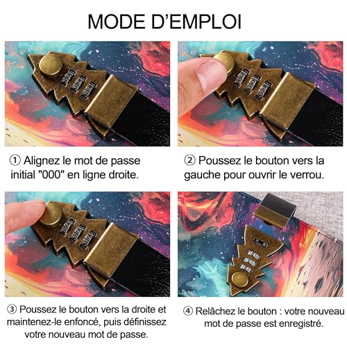 Journal Intime A5 Sécurisé à Combinaison - 244 Pages Lignées pour Adolescents, Étudiants et Adultes