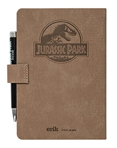 Carnet de Notes A5 Jurassic Park avec Stylo Inclus - Design Pointillé, Couverture Rigide et Fermeture Magnétique