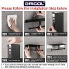 Gricol Porte Rouleau Papier Toilette Noir avec Étagère - Installation Facile sans Perçage