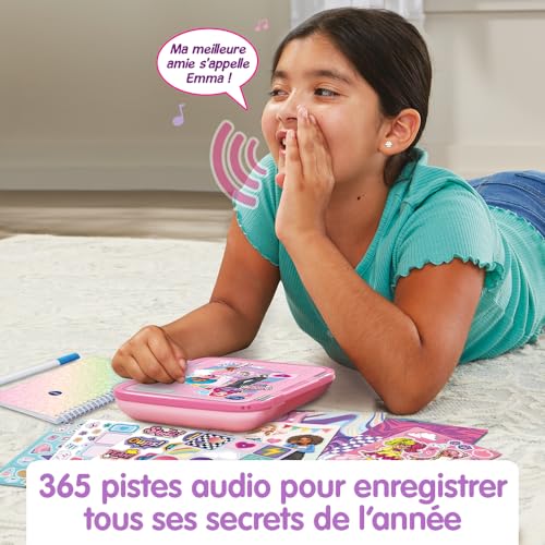 VTech KidiSecrets 365 Mon Journal Intime Vocal Rose - Journal Électronique avec Enregistreur Vocal, Code Secret et Jeux - Cadeau Enfant 5-12 Ans