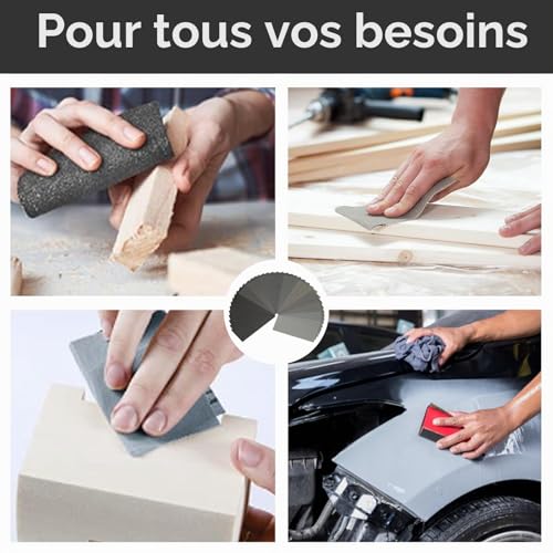 STEBRUAM Papier de Verre Abrasif - Lot de 42 Feuilles pour Polissage Bois, Métal, Voiture - Grains de 120 à 3000