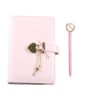 A6 Carnet de Notes Secret avec Cadenas Cœur, Journal Intime Fille, Stylo Diamant, Rose 190x120mm
