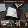 Moonster® Carnet en Cuir Véritable - Journal Intime Fait Main, Bloc Notes Recyclé 20x15cm - Idéal Cahier de Dessin, Voyage et Cadeau Homme/Femme