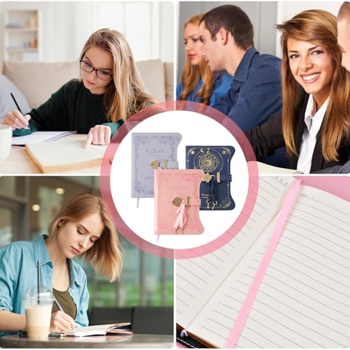 Journal Intime Filles B6 - Carnet Secret en Cuir PU avec Clé, Stylo et Cadenas Cœur - Agenda de Voyage 180/360 Feuilles pour Enfant et Adulte - Violet