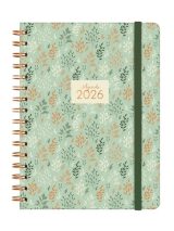Agenda Spirale 2026 Hebdomadaire Horizontal Janvier-Décembre - Couverture Rigide Anti-Rayures avec Élastique et Autocollants Thématiques