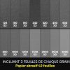 STEBRUAM Papier de Verre Abrasif - Lot de 42 Feuilles pour Polissage Bois, Métal, Voiture - Grains de 120 à 3000