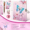 Journal Intime Fille Secret Papillon avec Cadenas - Set Papeterie Complet pour Enfants 6-10 Ans