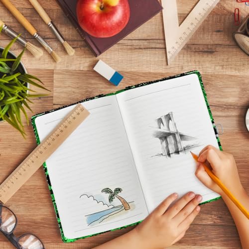 Journal Intime à Paillettes Réversibles avec Cadenas - Motif Football - Idéal pour Enfants et Adolescents
