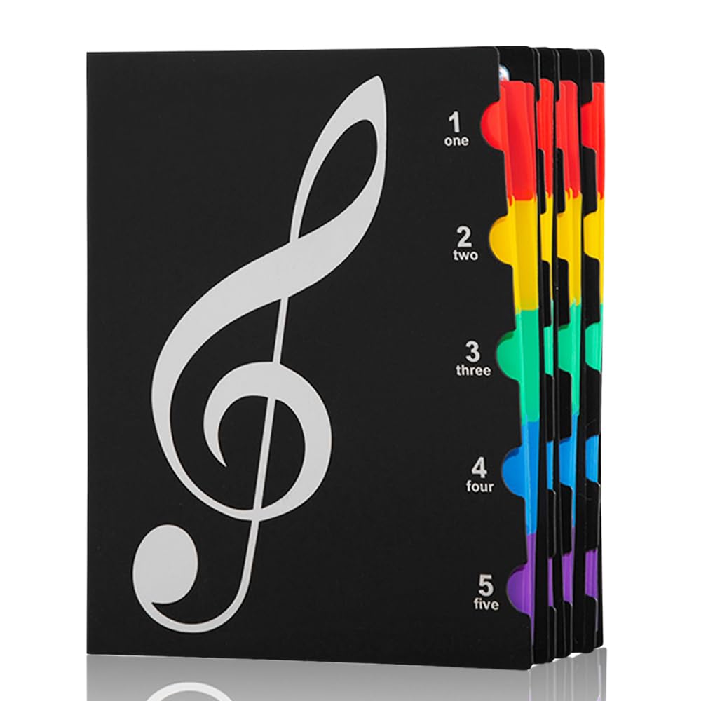 Classeur Noir A4 40 Poches pour Partitions Musicales - Idéal Concert et Chorale