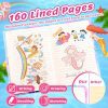 Lot de 4 Sirènes : Journal Intime Fille avec Cadenas, Carnet Peluche A5, Portefeuille Sequins, Stylo & Autocollants