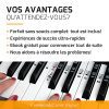 MORIATY® Autocollants pour Notes de Piano - Kit Premium Complet pour 49, 61, 76, 88 Touches avec Ebook Instructif en Français