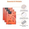 Amazon Basics Cahier A4+ Reliure Spirale, 100 Feuilles, 200 Pages, 80 g/m², Lot de 3, Rouge