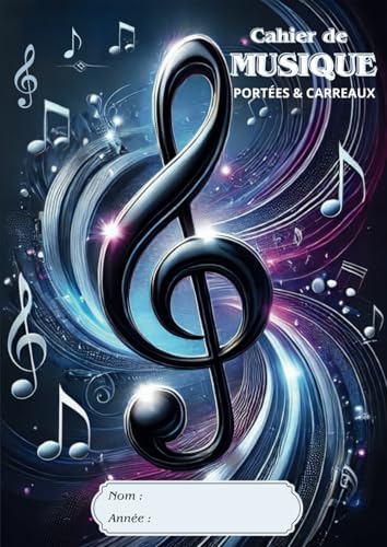 Cahier de Musique A4 - 110 Pages Partition et Solfège avec 12 Portées, Idéal pour Composition et Étude Musicale