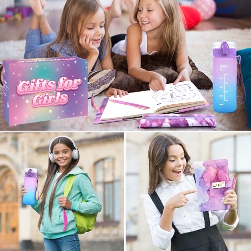 Journal Intime à Code avec Bouteille d'Eau - Cadeau Idéal pour Filles de 7 à 14 Ans
