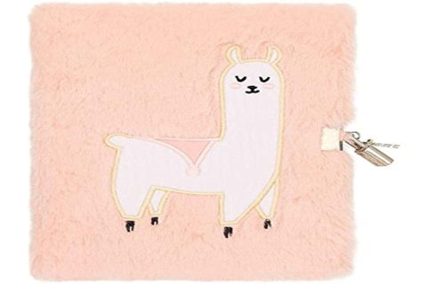 DRAEGER Paris - Journal Intime Peluche Lama avec Cadenas - Fausse Fourrure Douce - Cadeau Enfant Fille