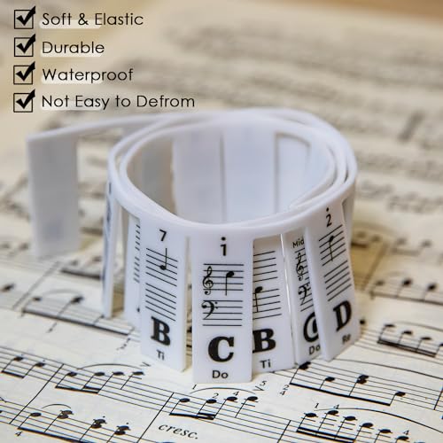 Guide Amovible de Notes de Piano en Silicone pour Claviers 88/61 Touches - Apprentissage Facile pour Débutants