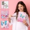 Journal Intime Fille Secret Papillon avec Cadenas - Set Papeterie Complet pour Enfants 6-10 Ans