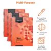 Amazon Basics Cahier A4+ Reliure Spirale, 100 Feuilles, 200 Pages, 80 g/m², Lot de 3, Rouge