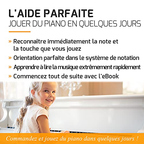 MORIATY® Autocollants pour Notes de Piano - Kit Premium Complet pour 49, 61, 76, 88 Touches avec Ebook Instructif en Français