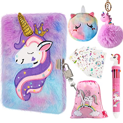 Homicozy Journal Intime Fille Licorne avec Cadenas - Set Complet Papeterie Cadeau A5 160 Pages