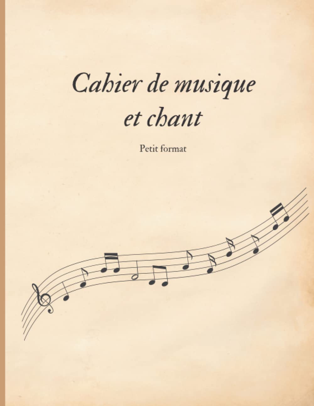 Cahier de Musique et Chant Petit Format 17x22 cm : Carnet de Partitions avec Portées et Grands Carreaux Seyès - 48 Pages