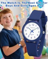 Montre enfant étanche 50M, idéale pour apprendre l'heure, pour garçons et filles de 4 à 12 ans