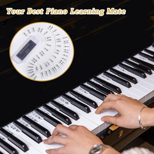 Guide de Notes pour Clavier de Piano : Silicone Réutilisable, Amovible, pour 88/61/54/49/37 Touches - Apprentissage Facilité