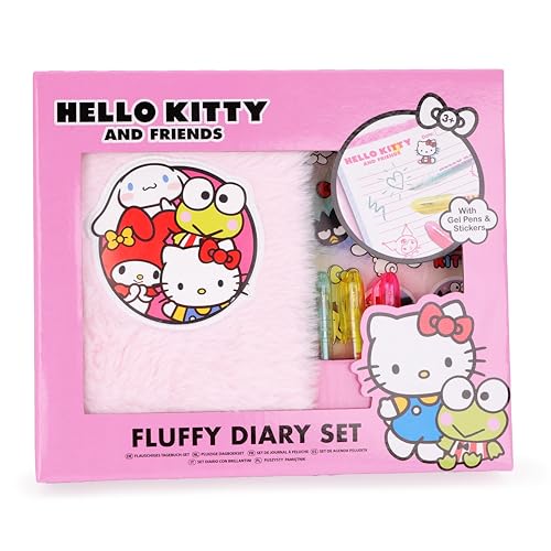 Toyland® Coffret Journal Intime Hello Kitty Rose avec Stylos Gel et Autocollants - Papeterie Fille Idéale
