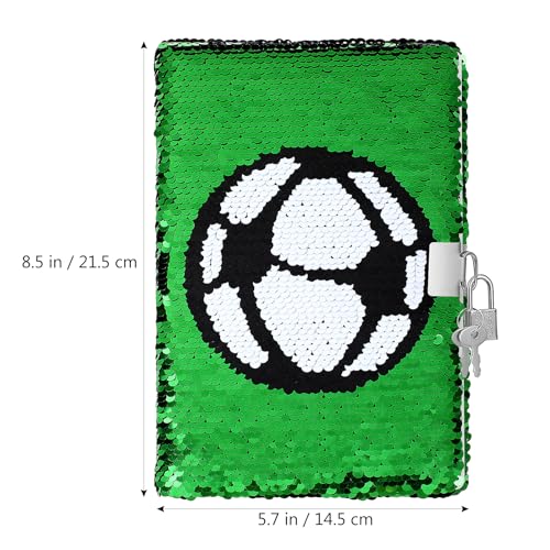 Journal Intime à Paillettes Réversibles avec Cadenas - Motif Football - Idéal pour Enfants et Adolescents